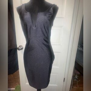 Haute Monde Shimmering Black Mini Dress